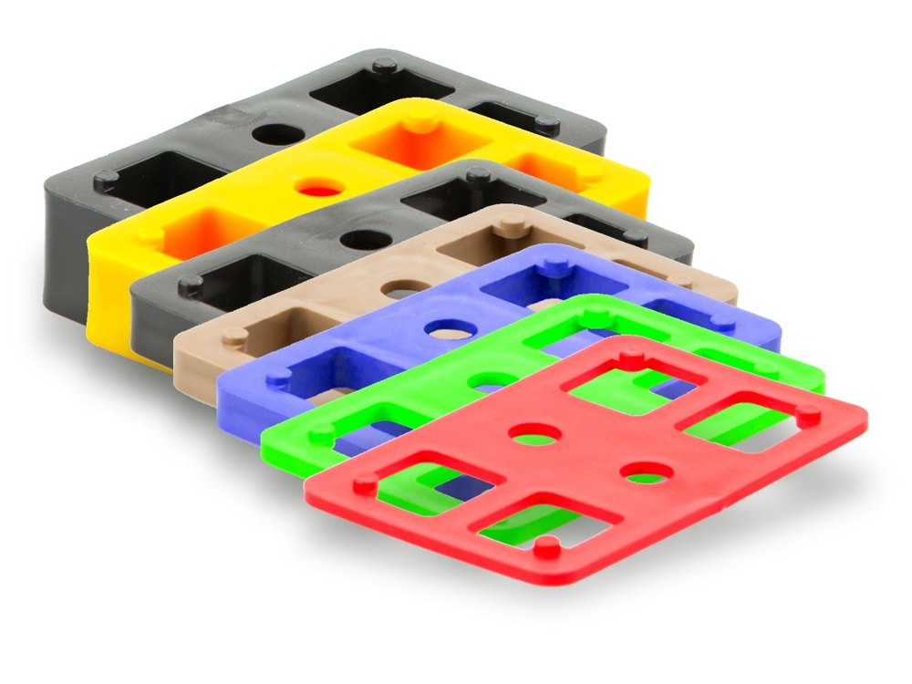 Spessori di regolazione GV colorati 80 × 50 mm in diversi spessori